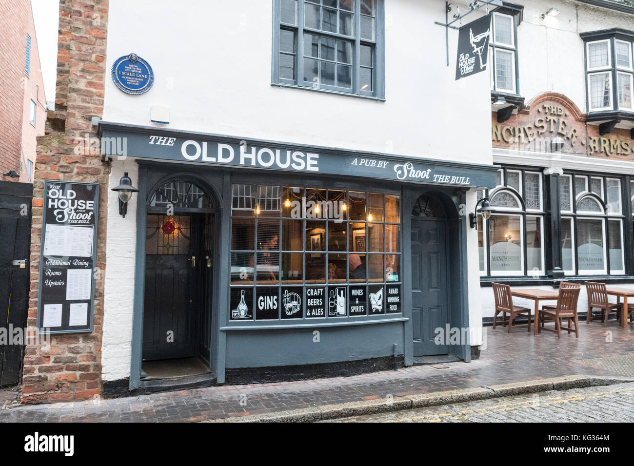 Das alte Haus einen Pub und Restaurant von Schießen der Stier, Hull, England, Großbritannien Stockfoto
