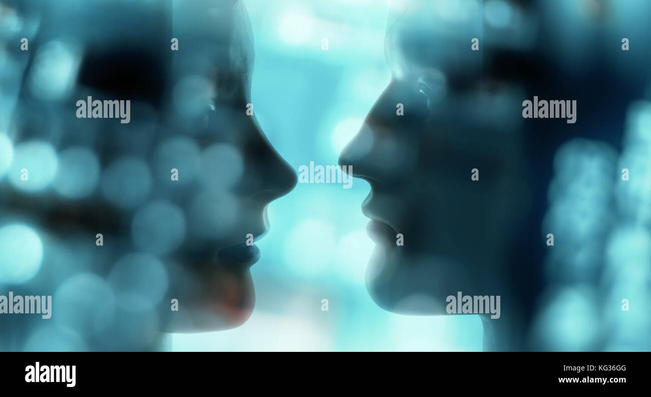 Robotik Cyber Science, ai Robot head Stockfoto