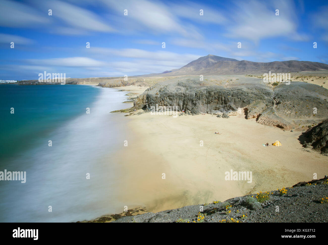 Playa de Papagayo, Lanzarote, Kanarische Inseln, Spanien Stockfoto