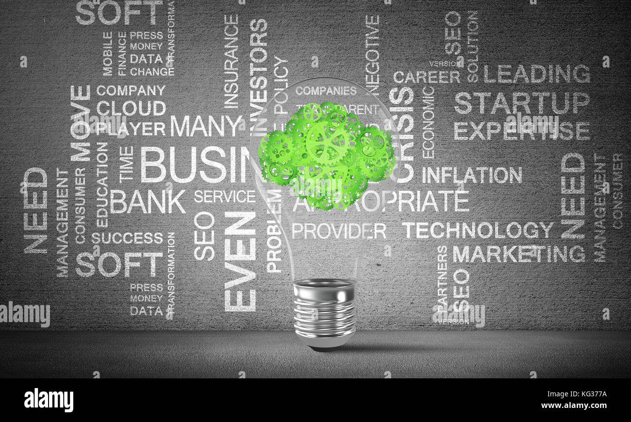 Business Innovationen für die Welt der Ökologie. Stockfoto