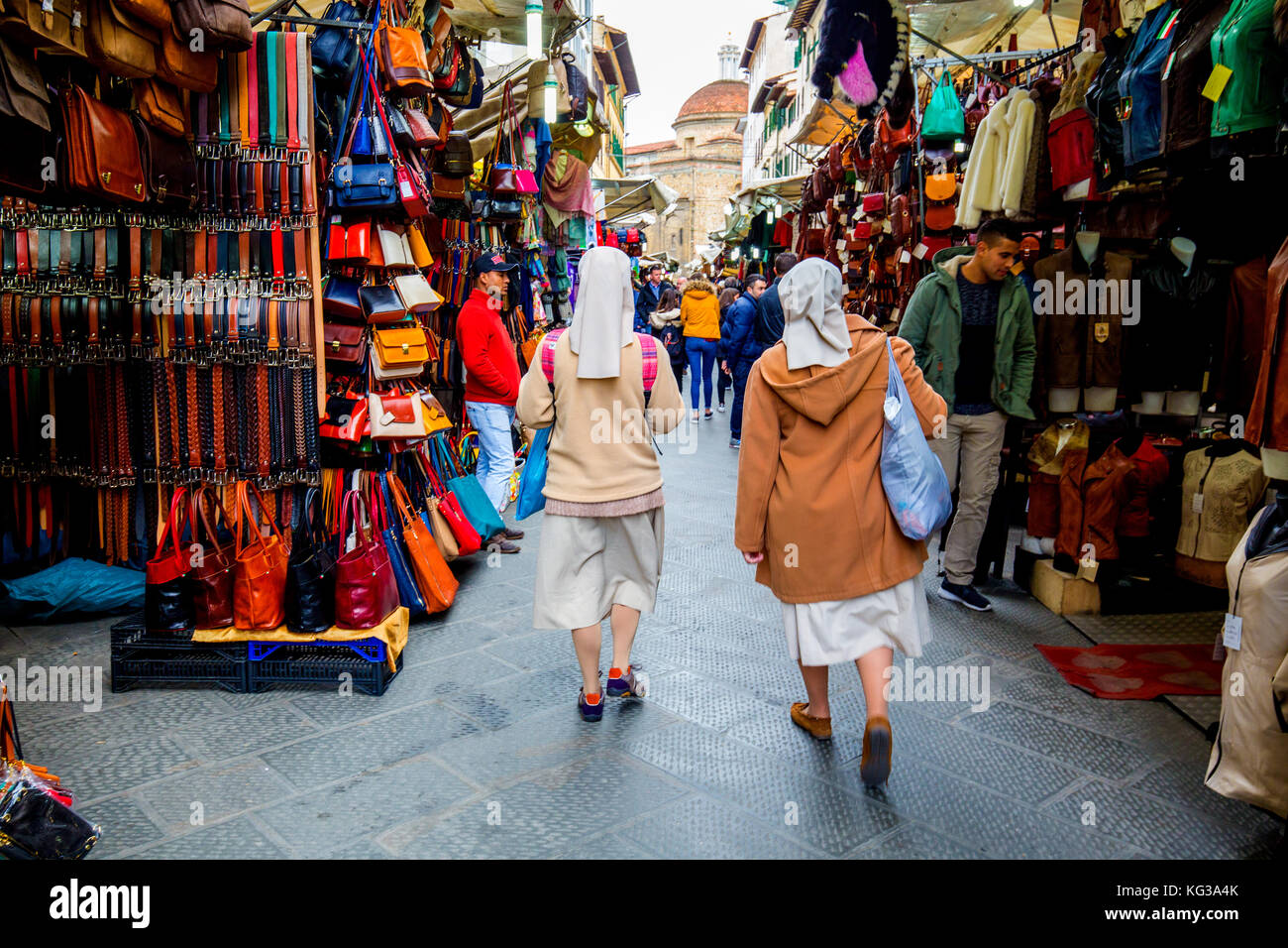 Leder Markt San Lorenzo in Florenz Italien Stockfoto