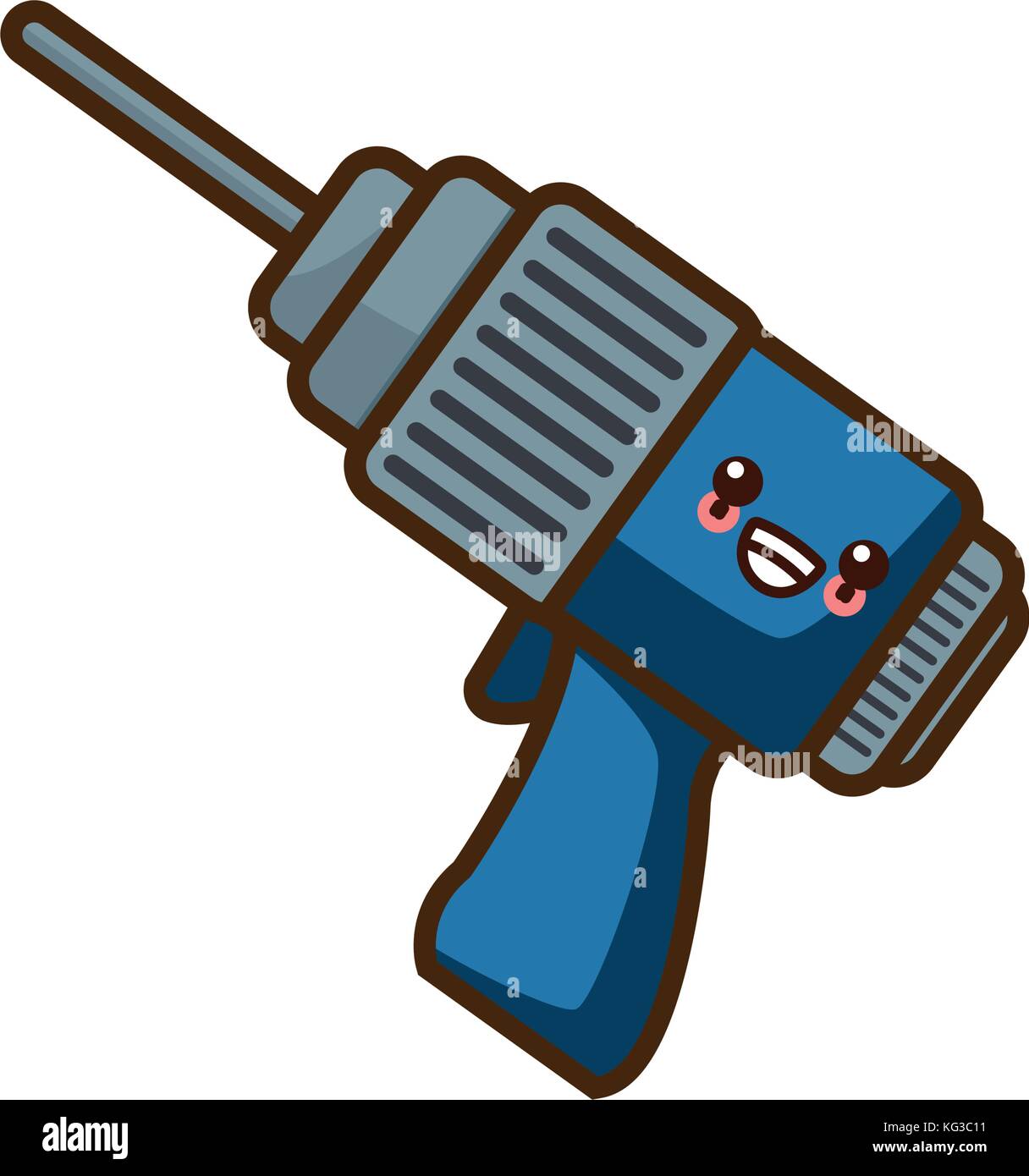 Elektrische Bohrmaschine Werkzeug kawaii Cartoon Alamy