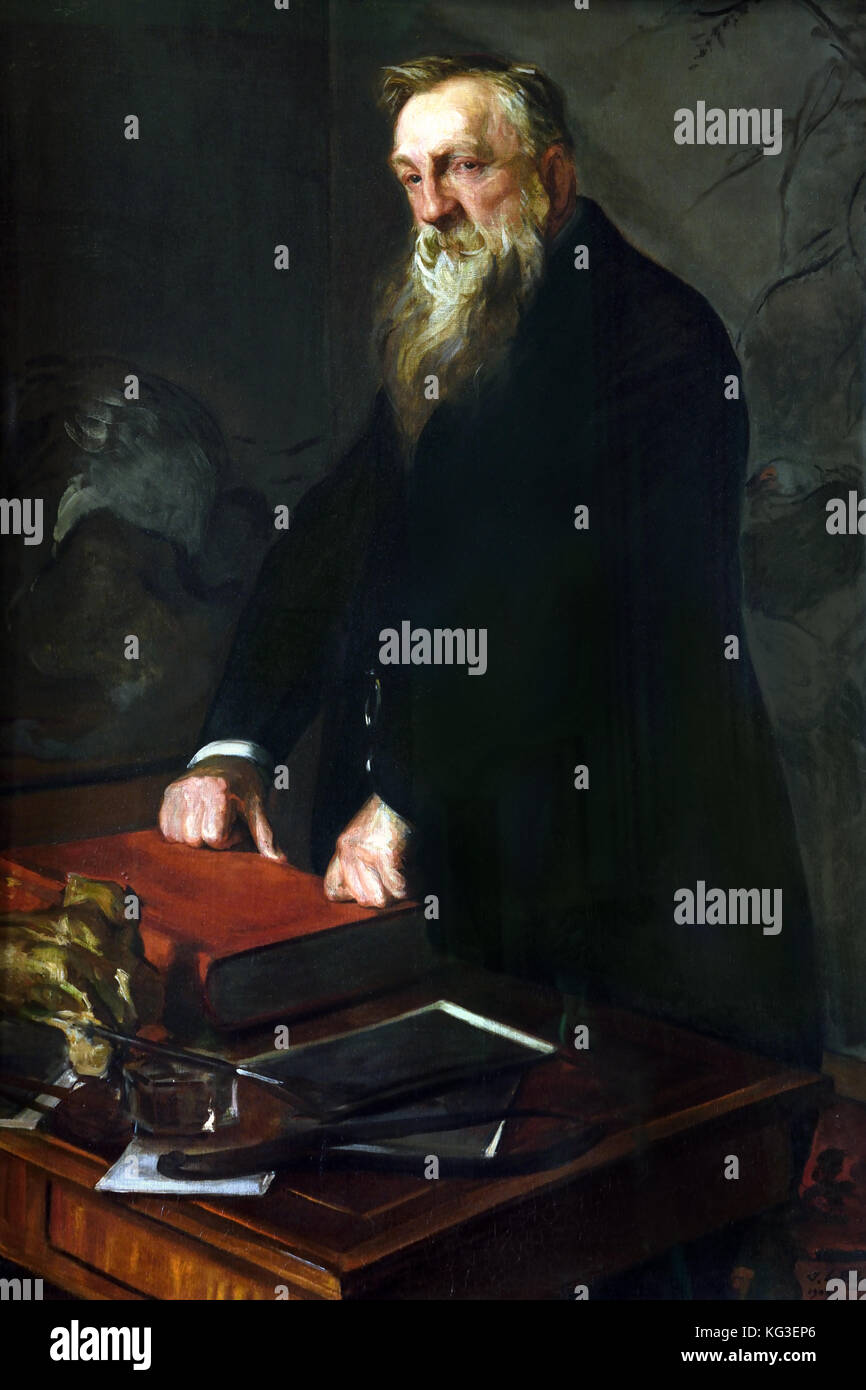 Porträt von Auguste Rodin von Jacques Emile Blanche (1861–1942), Französische Schule Auguste René Rodin 1840–1917 ( Porträt von Auguste Rodin (1840–1917), dem berühmten französischen Bildhauer, gemalt in Öl auf Leinwand von Jacques-Emile Blanche im Oktober 1904, ausgestellt im Musée Rodin. Auguste Rodin) war ein französischer Bildhauer aus Paris. ( Rodins ursprünglichste Werk wich von traditionellen Themen der Mythologie und Allegorie ab, modellierte den menschlichen Körper mit Realismus und zelebrierte individuellen Charakter und Körperlichkeit.) Stockfoto