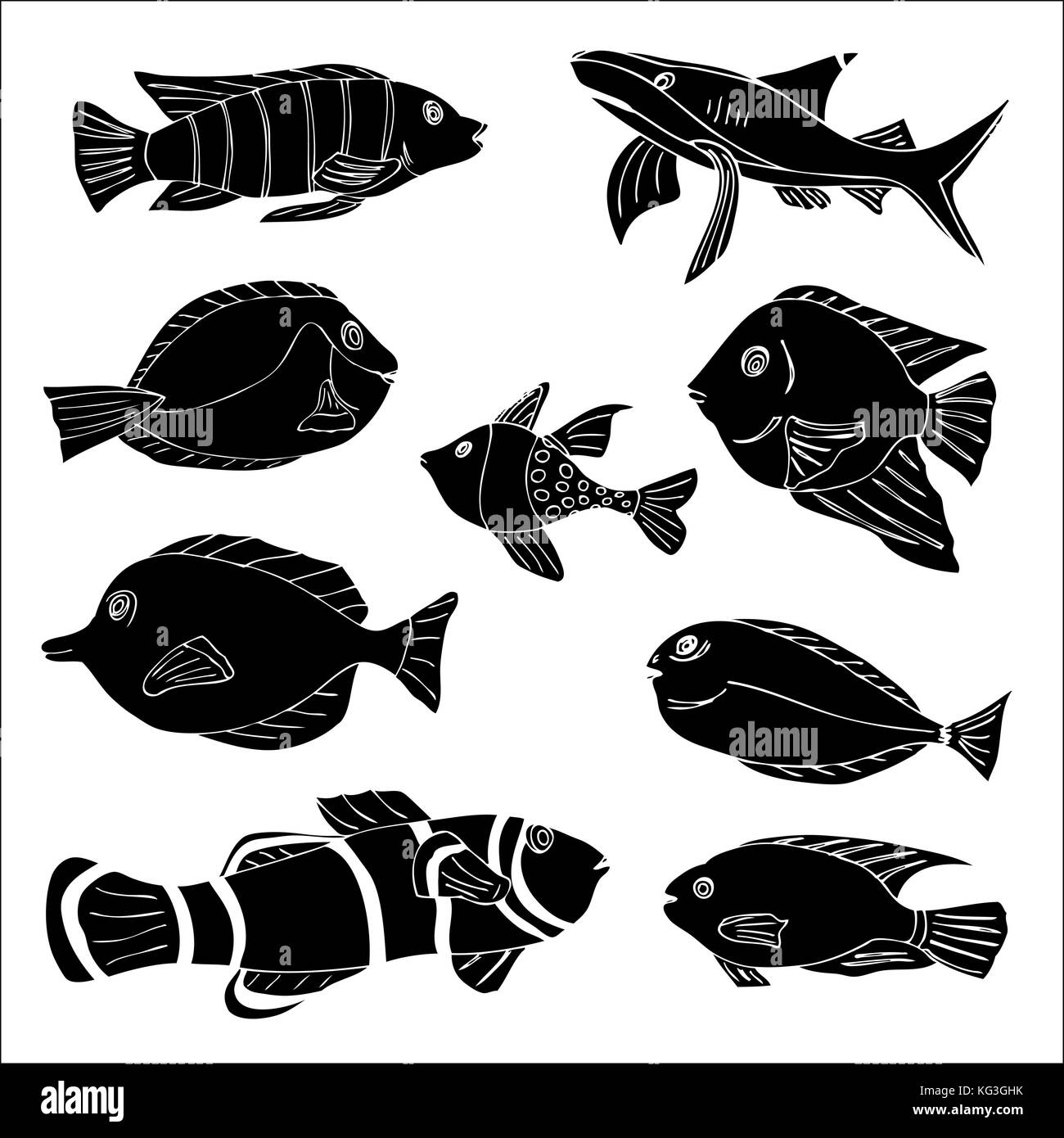 Skizze von Seefisch. Vector Illustration Bild Stock Vektor