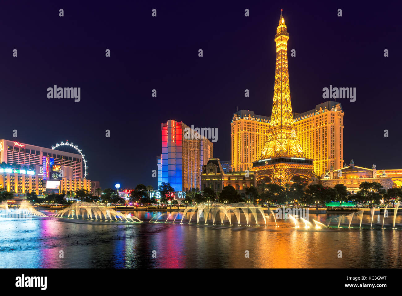 Las Vegas Strip bei Nacht Stockfoto