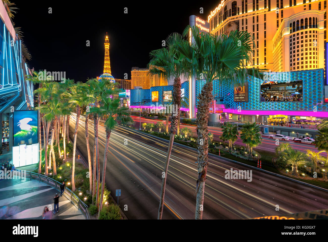 Las Vegas Strip bei Nacht Stockfoto