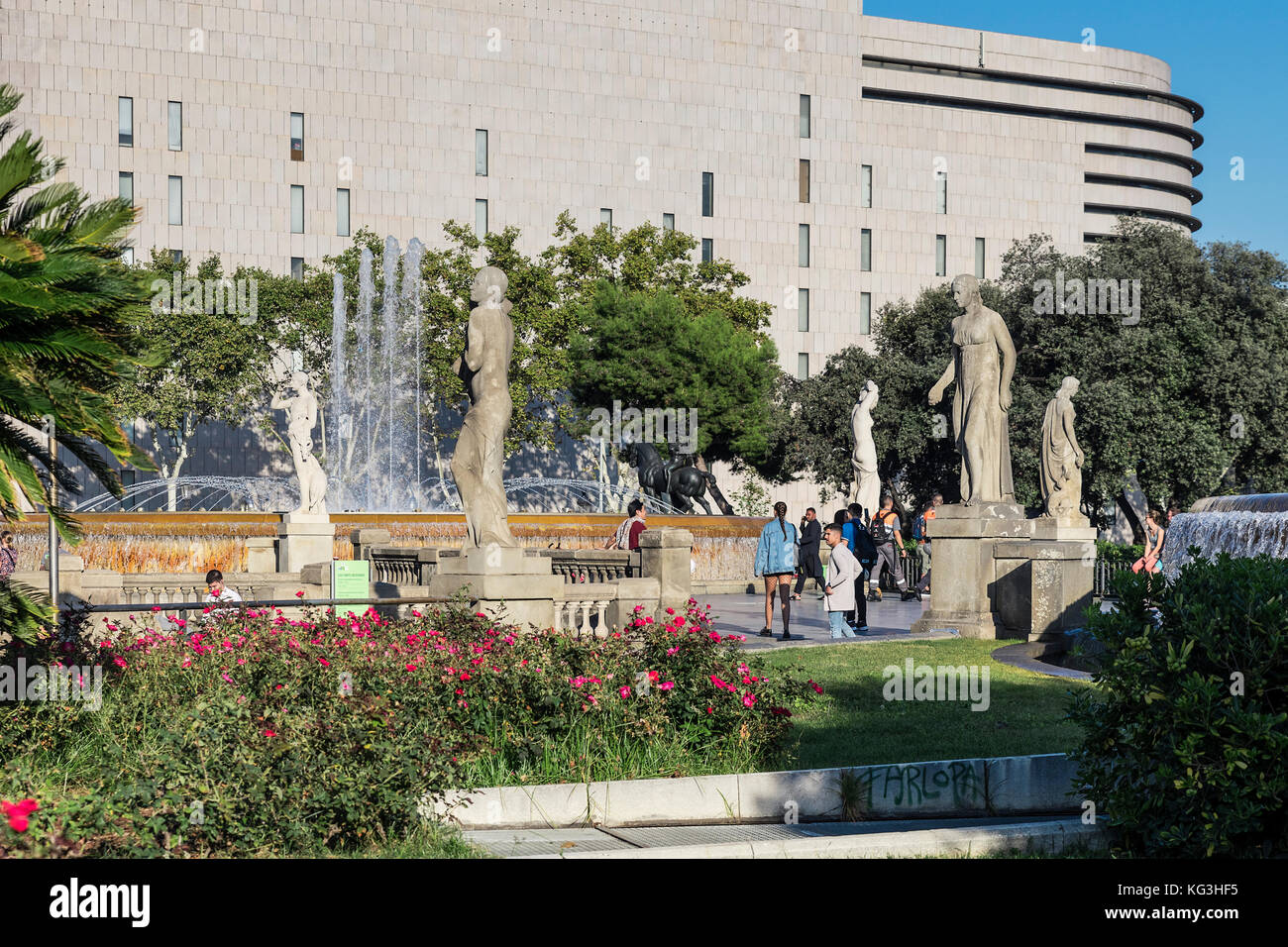 Plaza de Cataluña, Barcelona, Spanien Stockfotografie Alamy