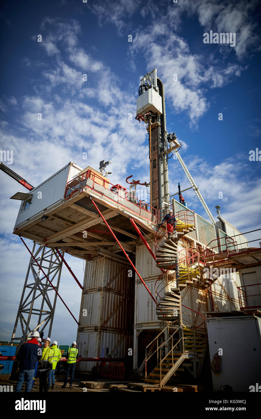 Fracking Firma Cuadrilla bohren für Shale Gas in Lancashire, dargestellt die Bohrung Stockfoto