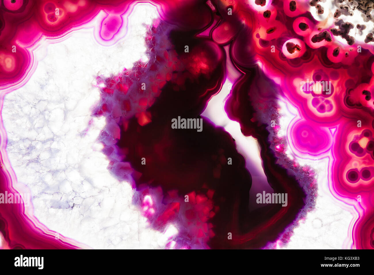 Zusammenfassung Hintergrund - rosa Achat mineral Querschnitt Stockfoto