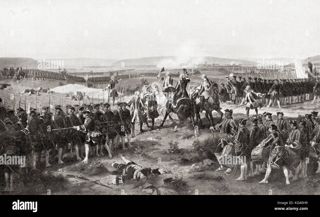 Die Schlacht von Fontenoy am 11. Mai 1745. Aus Hutchinsons Geschichte der Nationen, veröffentlicht 1915. Stockfoto