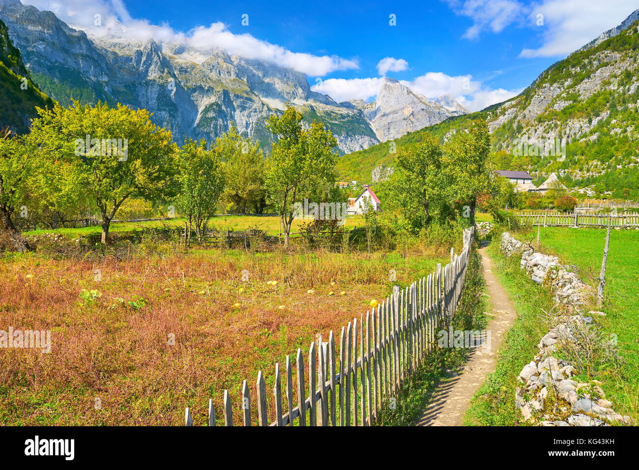 Theth Valley National Park, in den Albanischen Alpen, Albanien Stockfoto