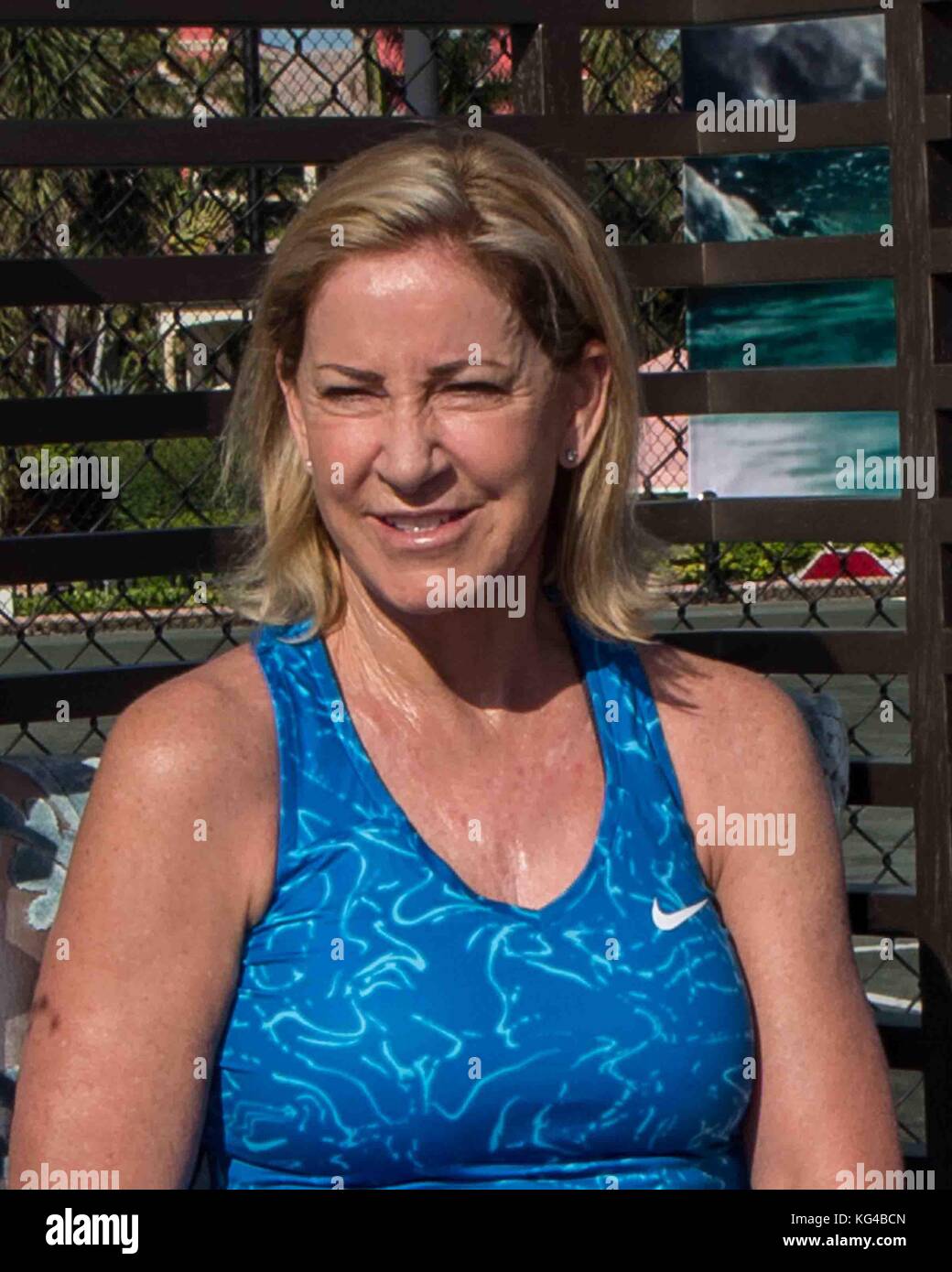 Boca Raton, Florida, USA. 3. November 2017. Tennis Legende CHRIS EVERT, Im Boca Raton Resort & Club, vor dem 2017 Chris Evert/Raymond James Pro Berühmtheit Tennis Classic. Chris Evert Nächstenliebe hat mehr als 23 Mio. $ in einer laufenden Kampagne für Florida am meisten gefährdete Kinder angehoben. Credit: Arnold Drapkin/ZUMA Draht/Alamy leben Nachrichten Stockfoto