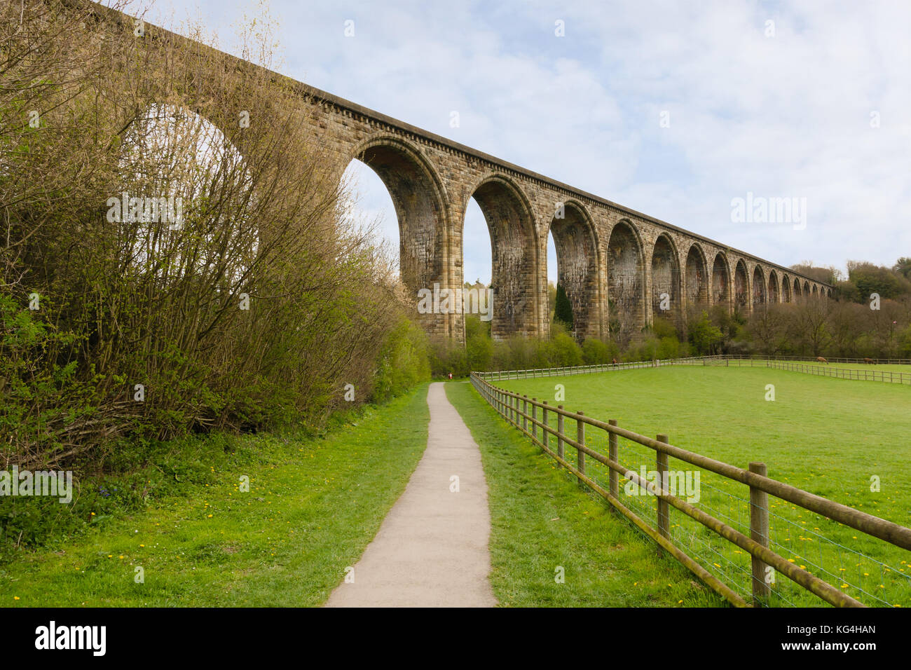 Ty Mawr Country Park in Cefn Mawr Wrexham Wales zeigt den Eisenbahnviadukt Stockfoto