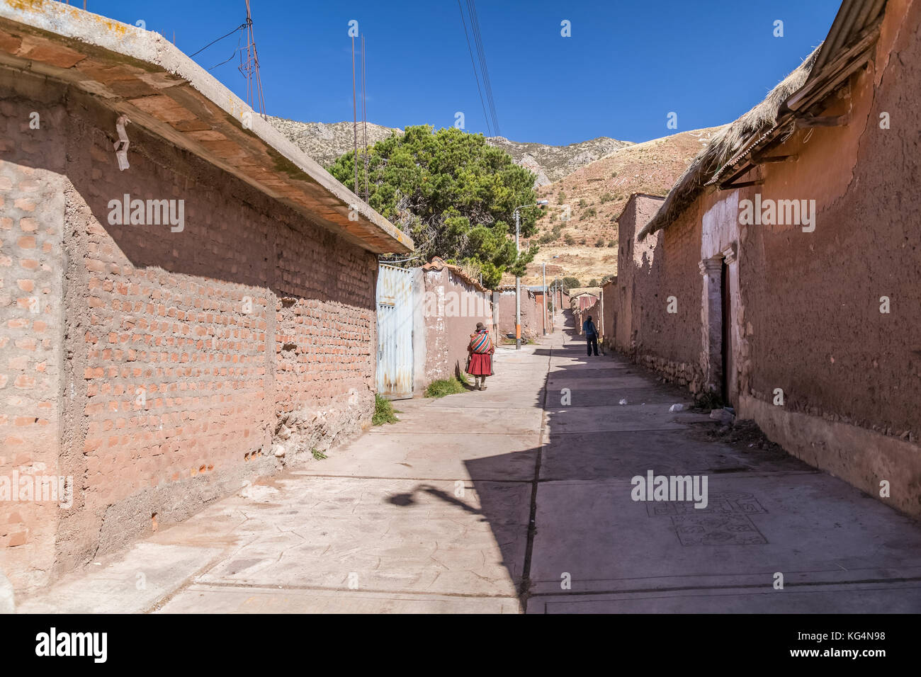 Straßen der kleinen Stadt pukara, Peru Stockfoto