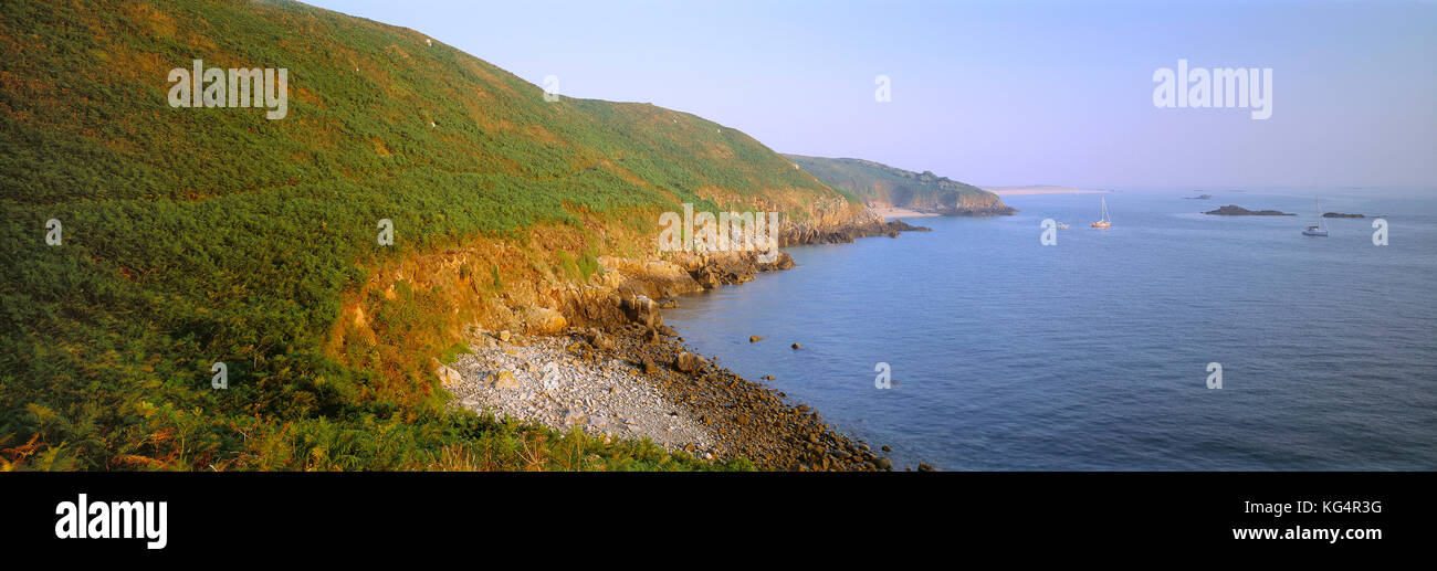 Channel Islands, Guernsey, Herm Island Cliffs. Stockfoto