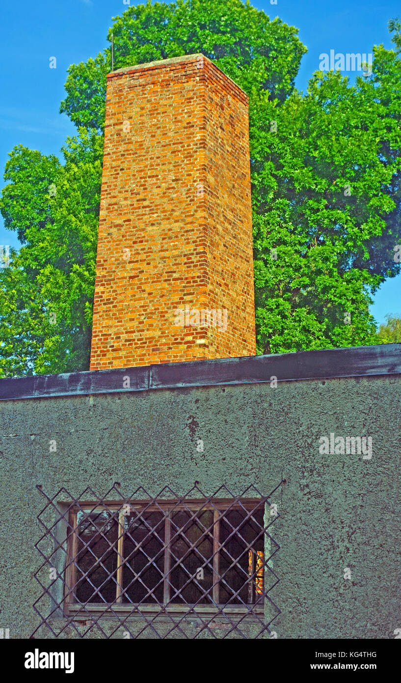 Gaskammer Schornstein, Auschwitz (oswiecim) Konzentrationslager, hovocaust, Polen Stockfoto