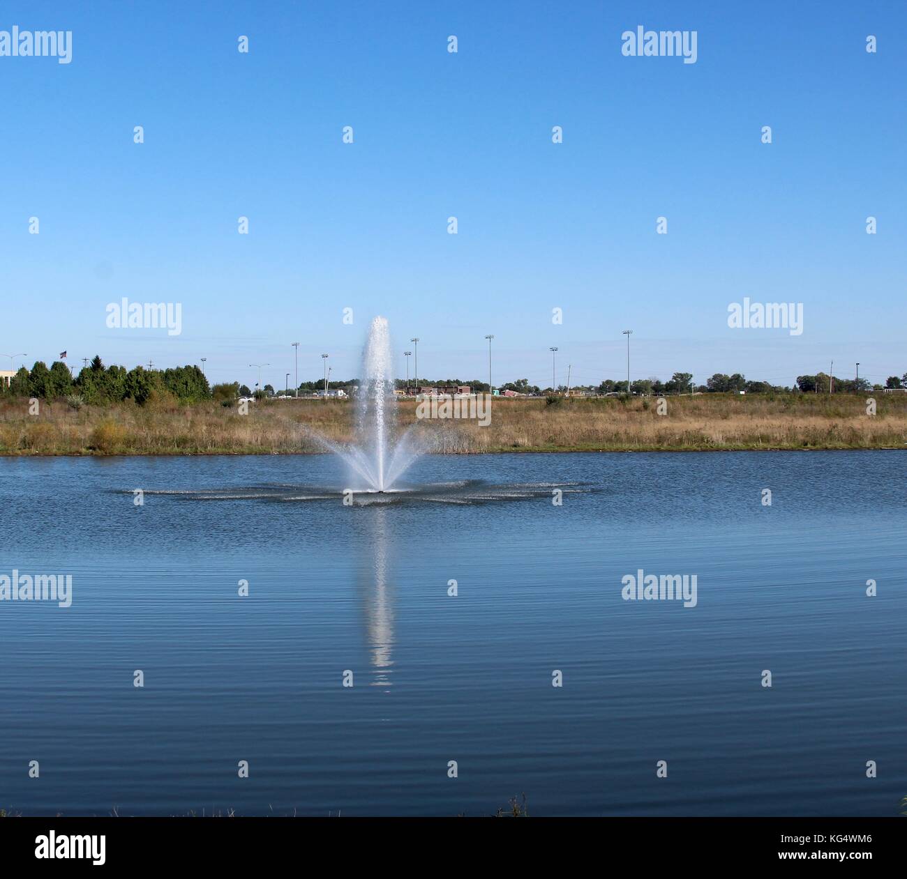 Der schöne Tag in den Parks und die Natur im Wechsel von Sommer bis Herbst. Stockfoto