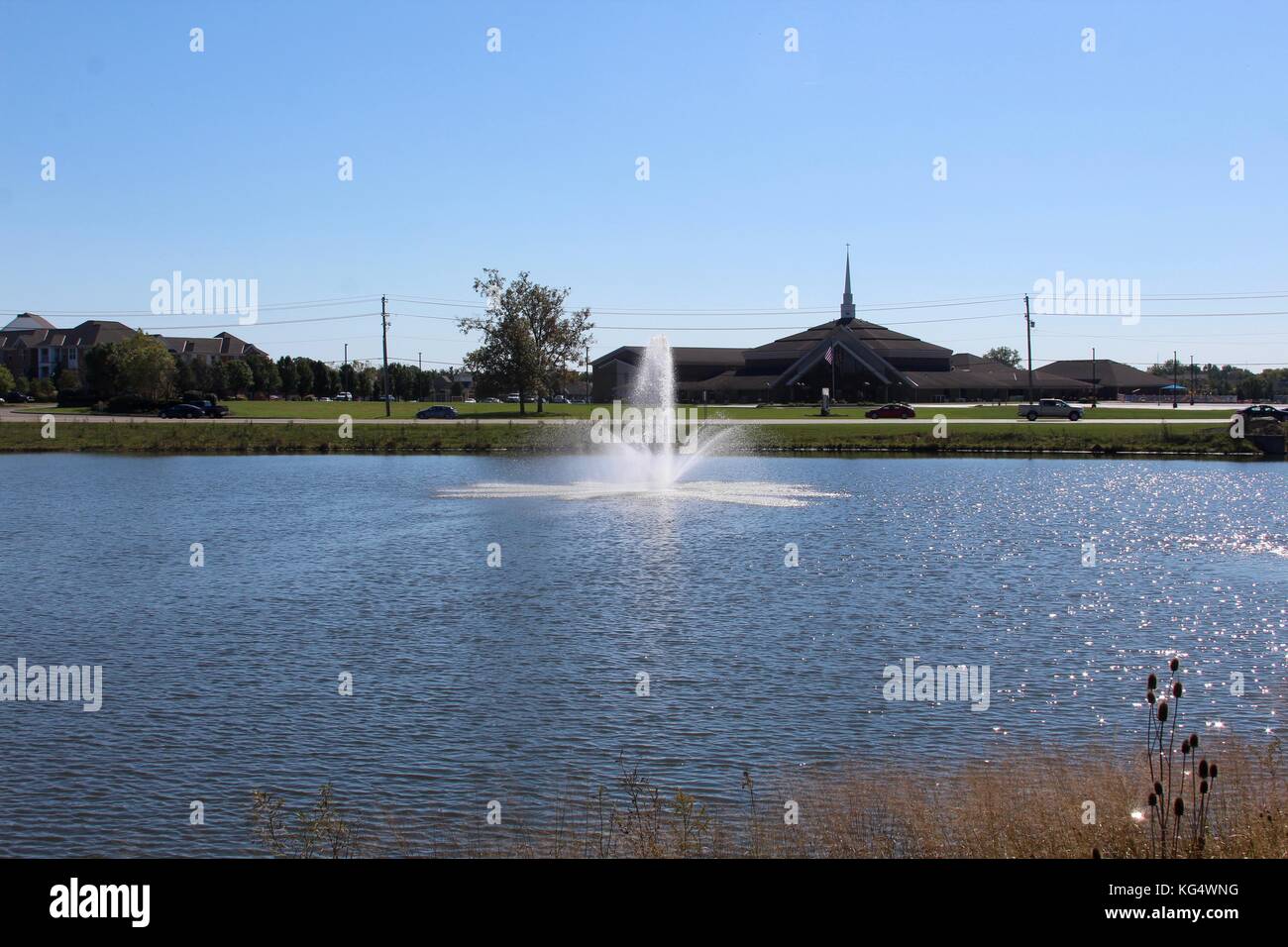 Der schöne Tag in den Parks und die Natur im Wechsel von Sommer bis Herbst. Stockfoto