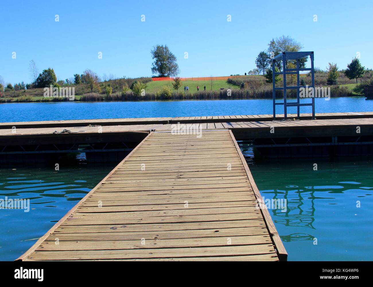 Der schöne Tag in den Parks und die Natur im Wechsel von Sommer bis Herbst. Stockfoto