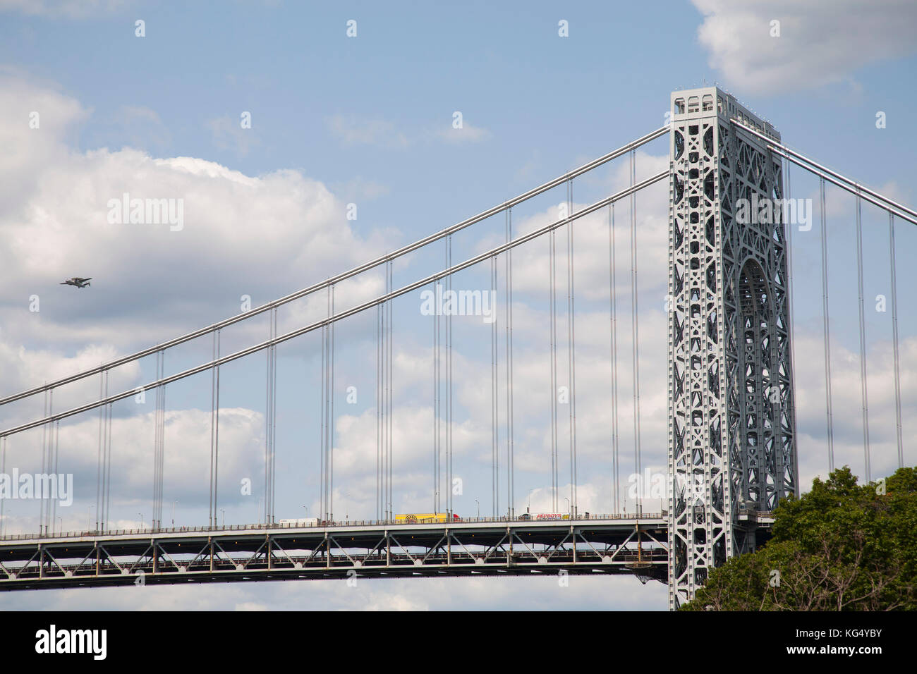 Die George Washington Bridge, den Hudson River, Greenway, Riverside Park, New York, USA, Nordamerika Stockfoto
