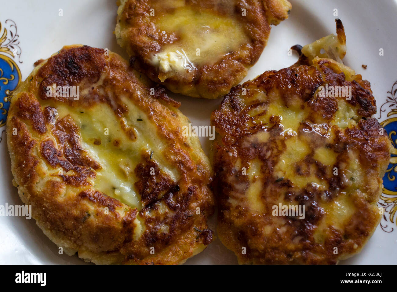 Kartoffelkuchen mit Butterbad-Diät Stockfoto