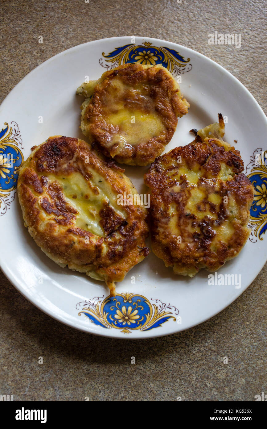 Kartoffelkuchen mit Butterbad-Diät Stockfoto