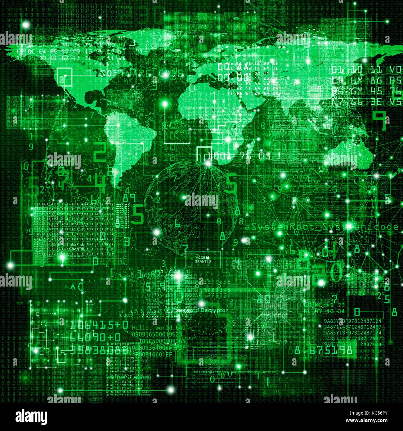 Globale Datennetz, abstrakte Darstellung. Stockfoto