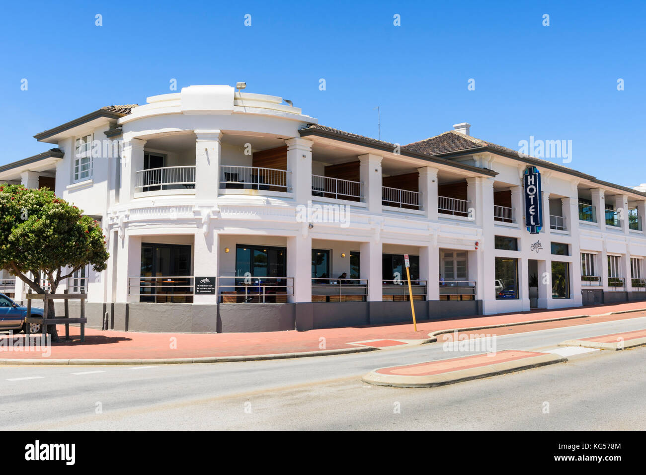 Art Deco Cottesloe Beach Hotel Fassade auf der Marine Parade, Cottesloe, Western Australia Stockfoto