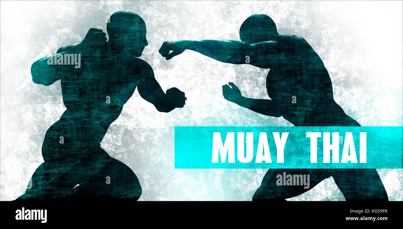 Muay Thai Kampfkunst Selbstverteidigung Training Konzept Stockfoto