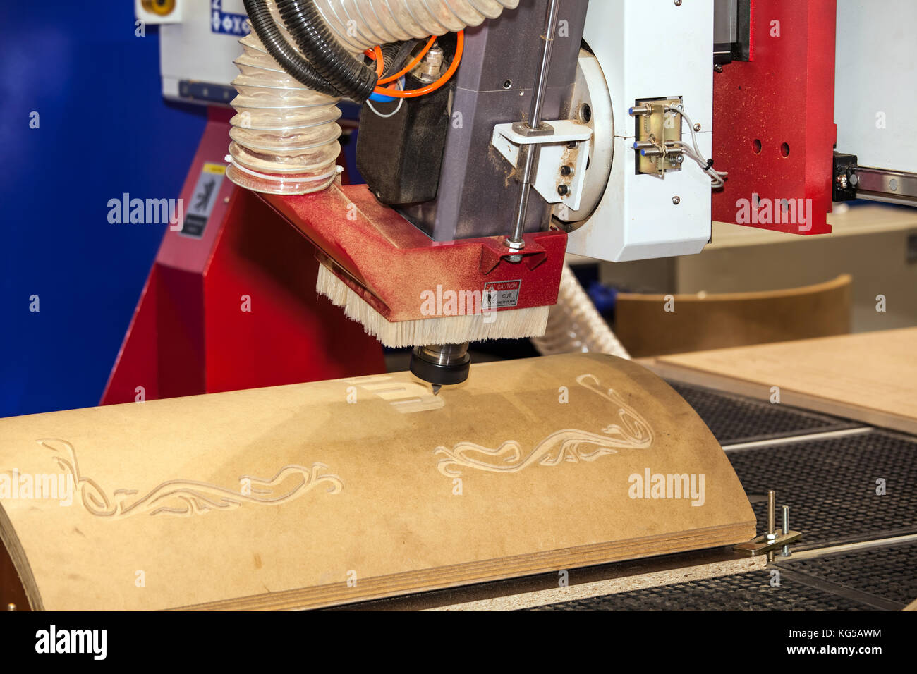 Holz Fräsmaschine Stockfoto
