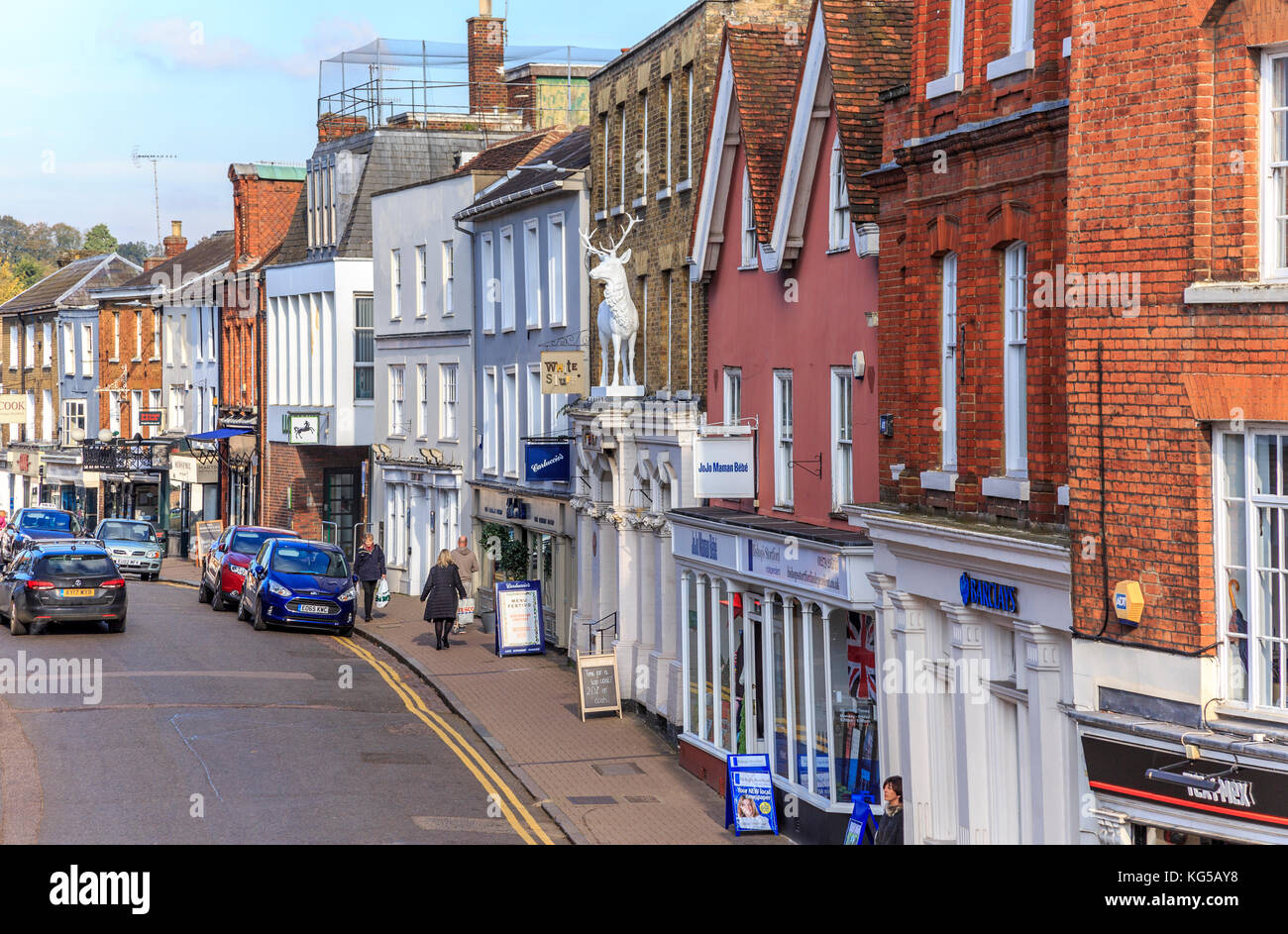 Marktgemeinde Bishops Stortford, Hertfordshire, England, UK, GB, Europa Stockfoto