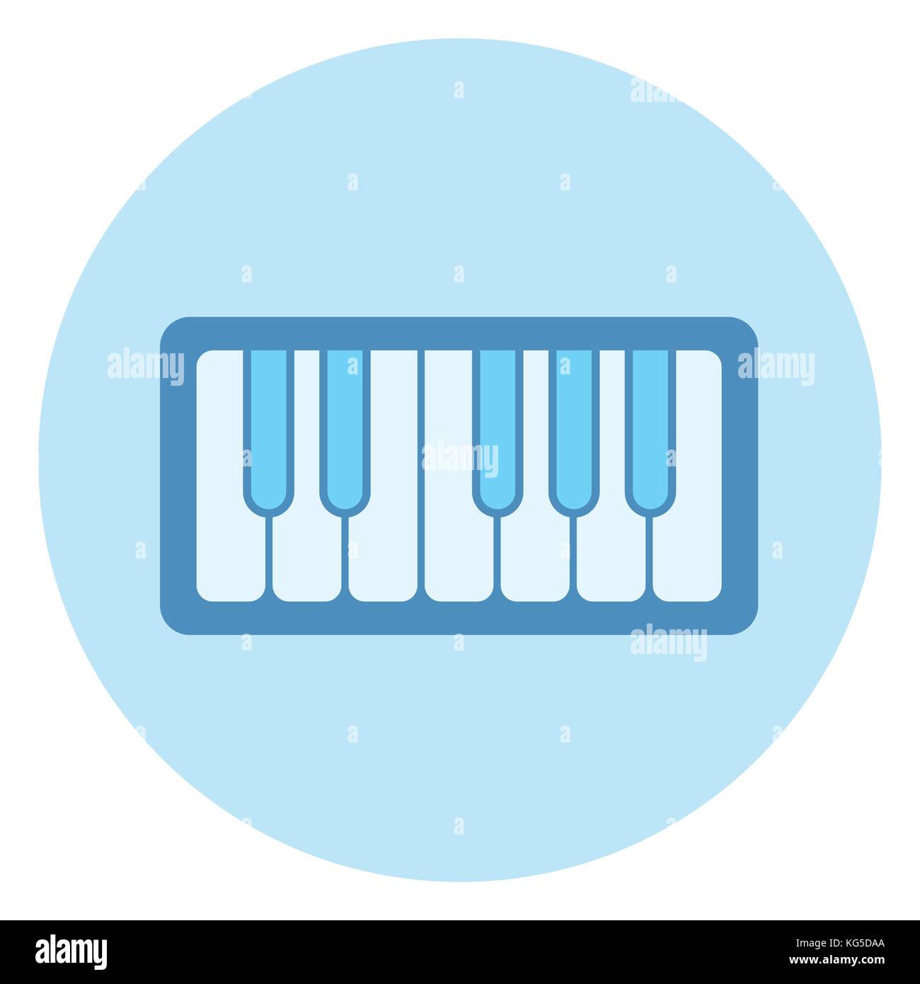 Piano keys Symbol auf blauem Hintergrund Stock Vektor