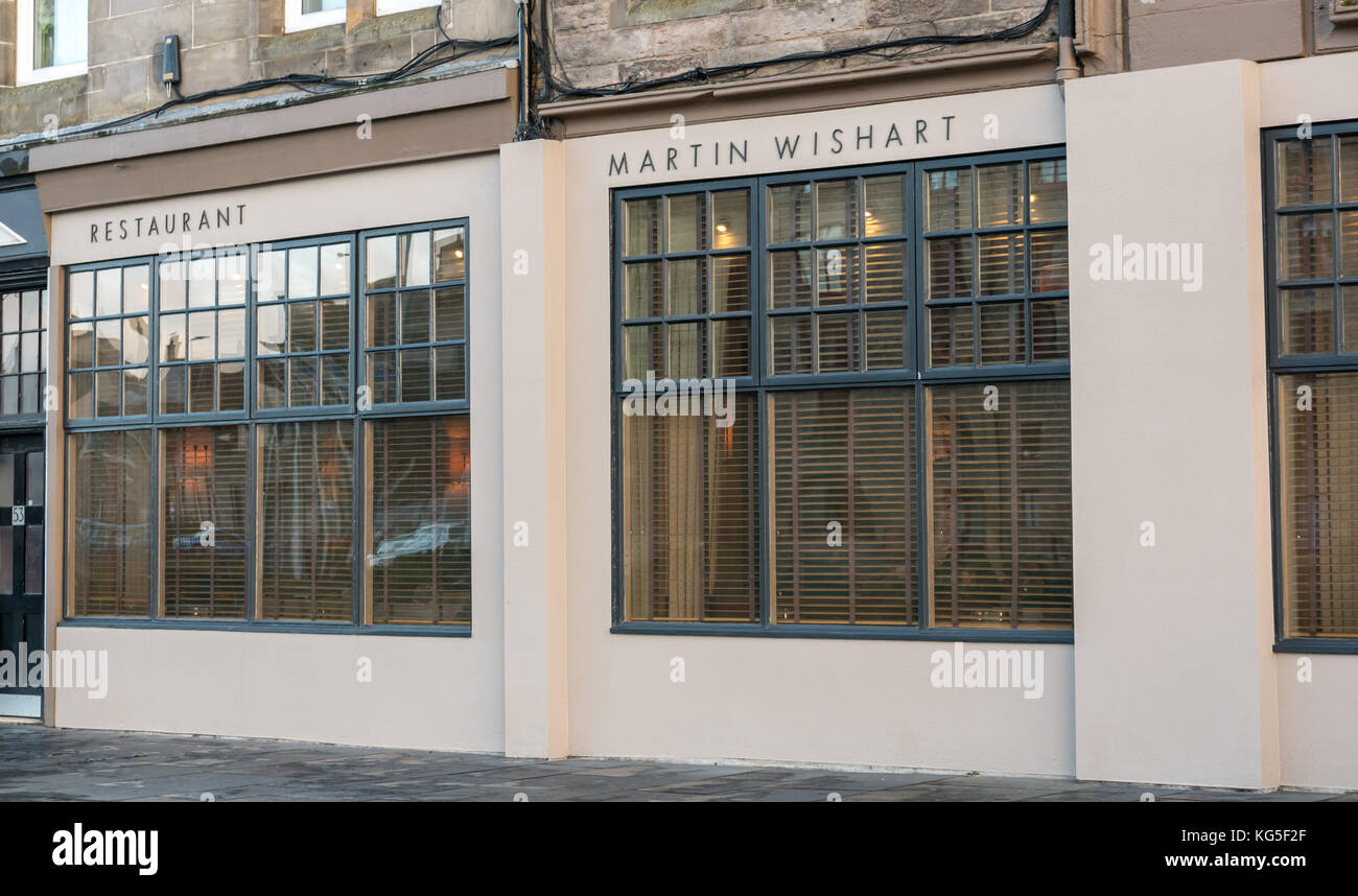 Die vordere von Martin Wishart, ein feines Dining Restaurant Michelin starred, das Ufer, Leith, Edinburgh, Schottland, Großbritannien Stockfoto