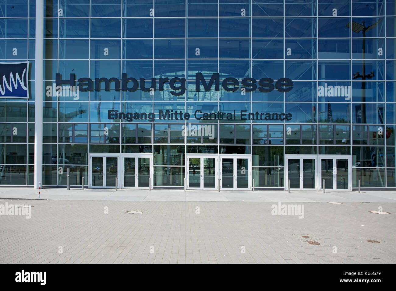 Hamburg Messehallen, mittlerer Eingang Stockfoto