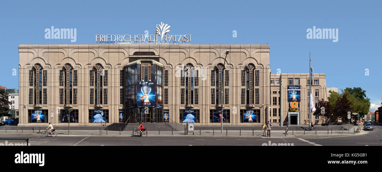 Berlin, Mitte, friedrichstadt Palast Theater in linearer Darstellung, streetline multiperspektivisches Fotografie, Stockfoto