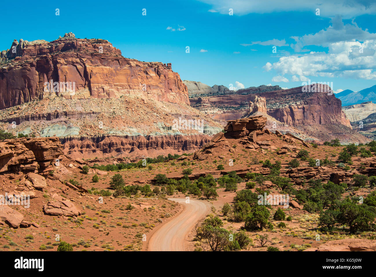 Straße durch den Capitol Reef National Park, Utah, USA Stockfoto