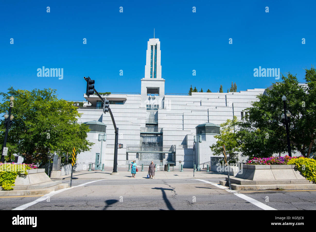 Moromon Konferenzzentrum am Tempelplatz, Salt Lake City, Utah, USA Stockfoto