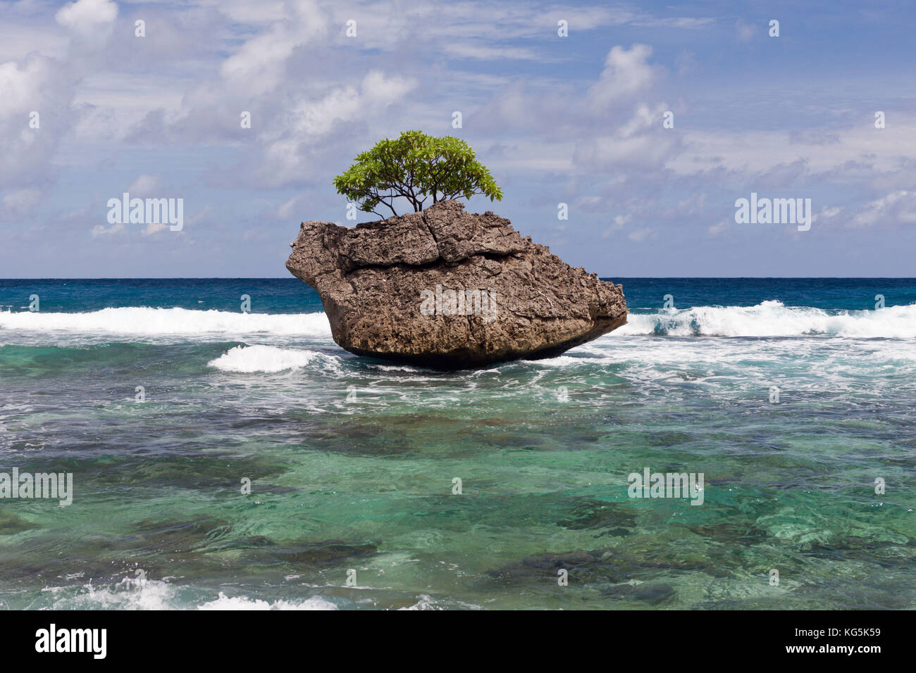 Strand von Flying Fish Cove, Christmas Island, Australien Stockfoto
