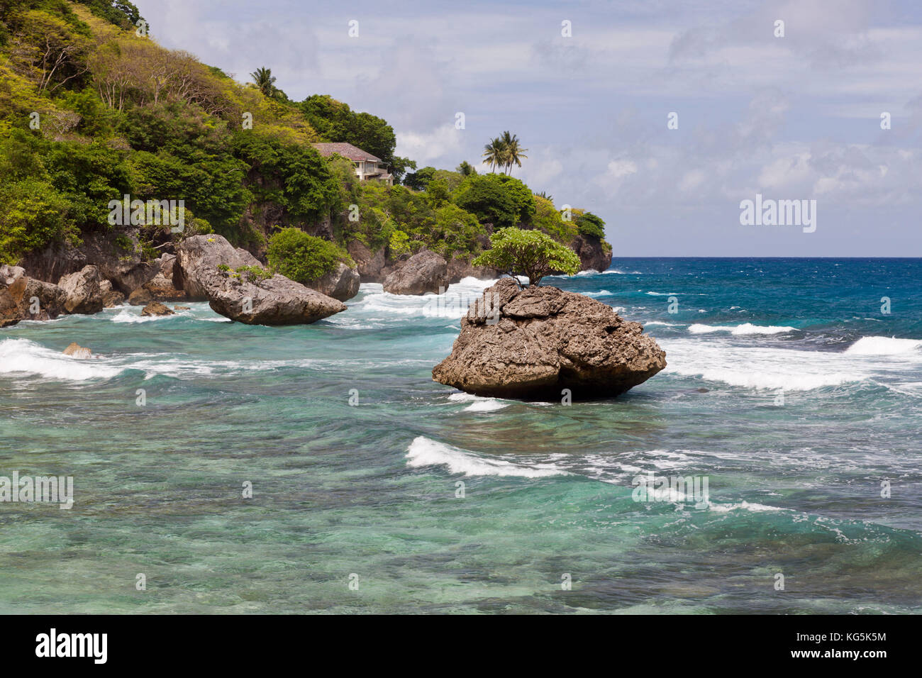 Strand von Flying Fish Cove, Christmas Island, Australien Stockfoto