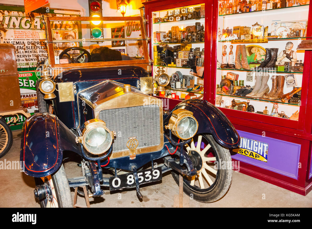 England, Cotswolds, Gloucestershire, Bourton-on-the-water, Cotswolds fahrendes Museum, Oldtimer Stockfoto
