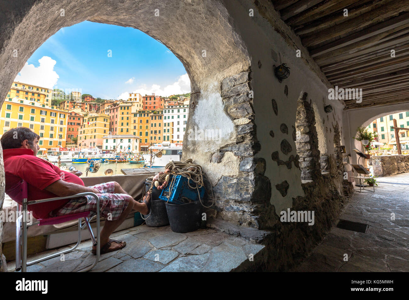 Hafen von camogli Dorf, Genua, Ligurien, Italien Stockfoto