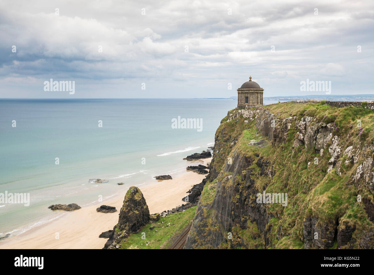Mussenden Temple, Castlerock, County Antrim, Ulster, Nordirland, Vereinigtes Königreich. Stockfoto