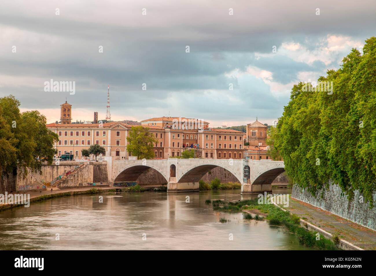 Italien, Latium, Rom. Tiber River Stockfoto