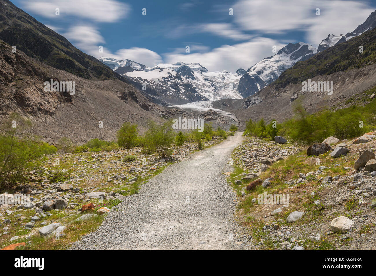 Morteratsch Gletscher, bernina Gruppe, morteratsch Tal, Engadin, Schweiz, Europa Stockfoto