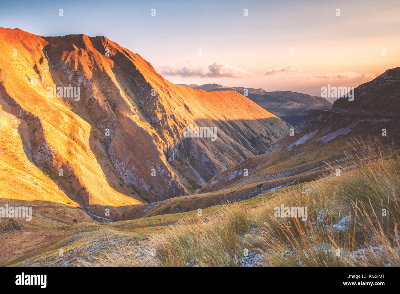 Europa, Italien, Marken, Macerata. Sibillini Nationalpark Stockfoto