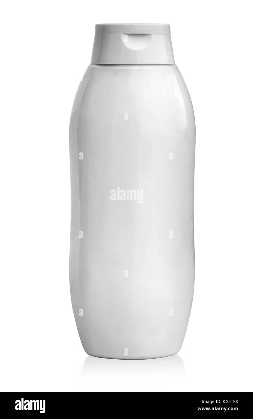 Plastikflasche mit Mayonnaise oder remoulade Sauce mit Freistellungspfad isoliert Stockfoto