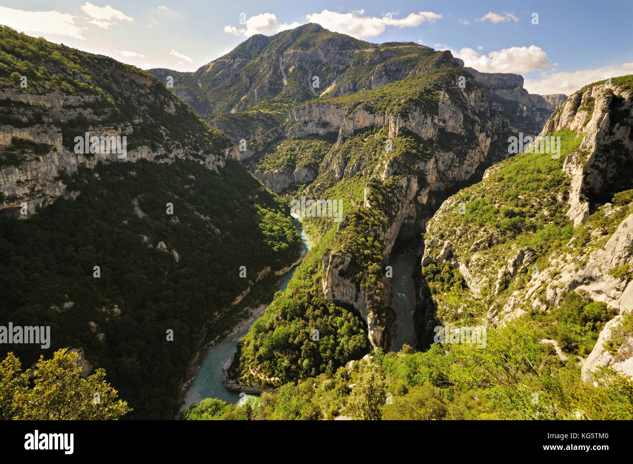 Balcons de la Mescla Sicht in der Verdon Schlucht, Alpes-de-Haute-Provence, Frankreich Stockfoto
