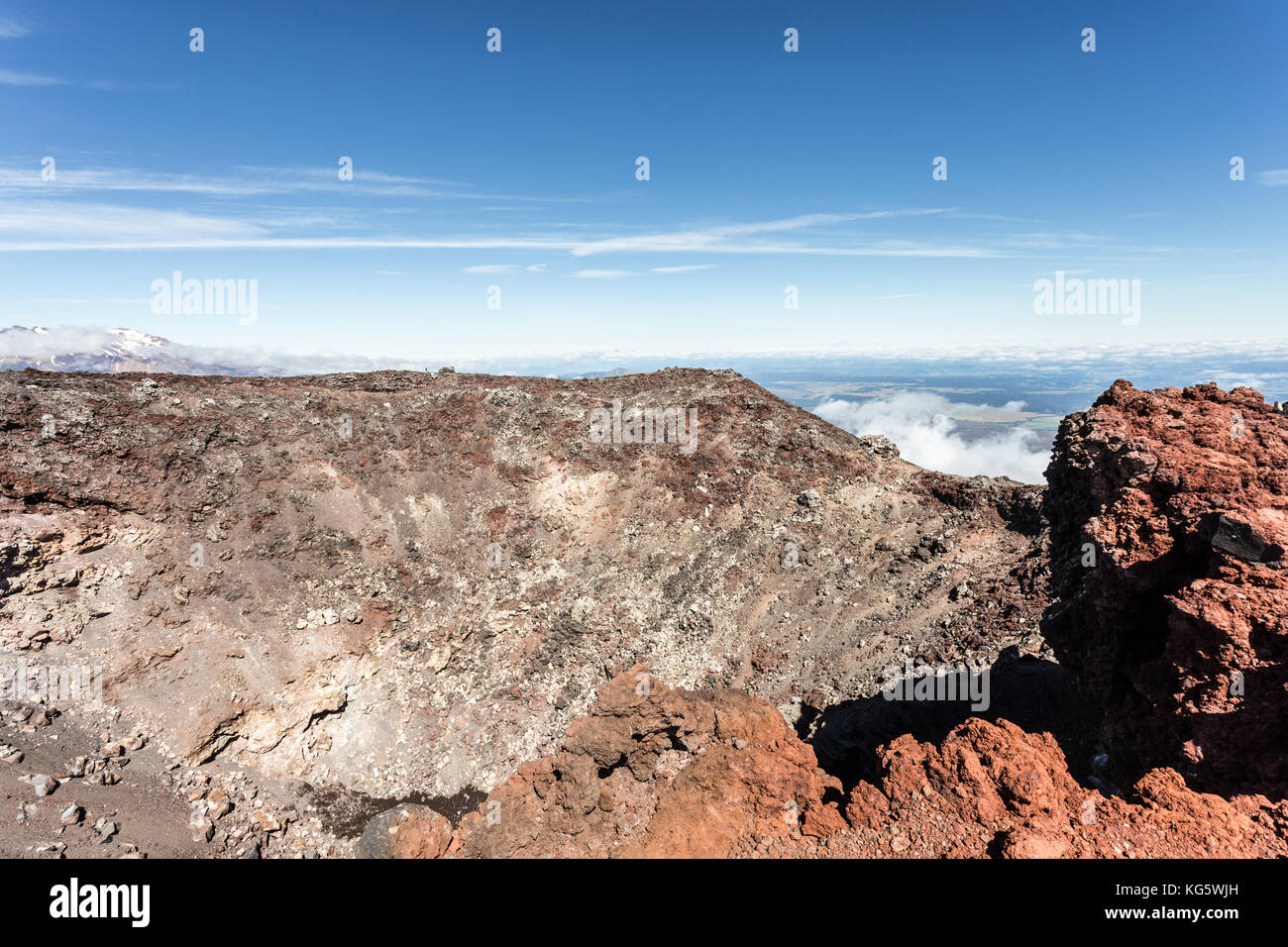 Krater des ngauruhoe Vulkan auf dem Tongariro Alpine Crossing in Neuseeland. Stockfoto