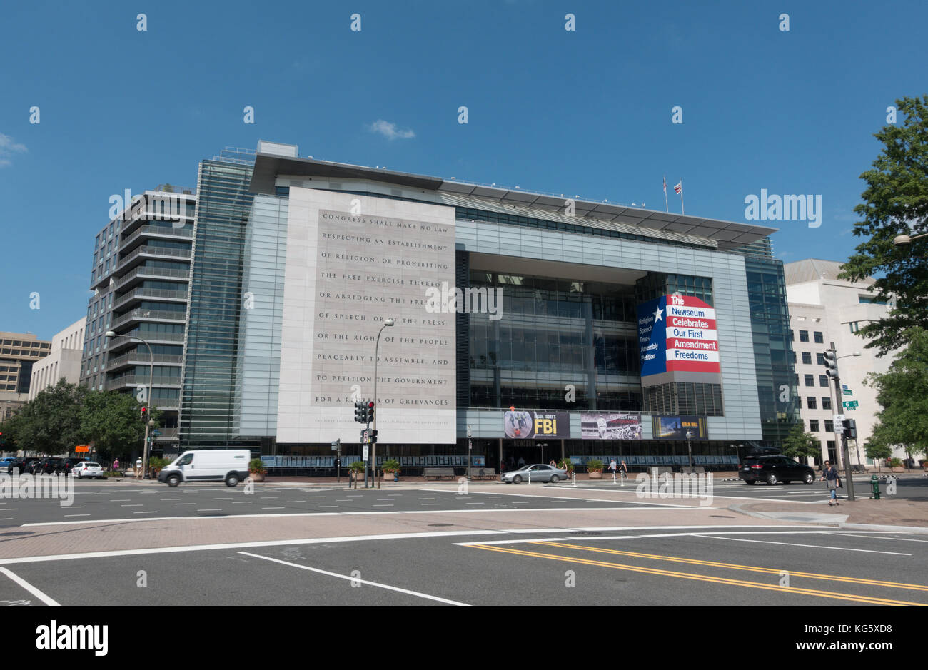 Das Newseum interactive Museum in Washington DC, USA. Erste Änderung Stockfoto