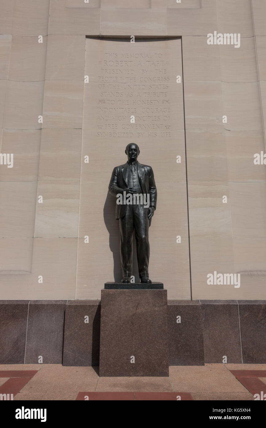 Die Statue an der Basis der Robert A. Taft Memorial und Glockenspiel, Washington DC, USA. Stockfoto